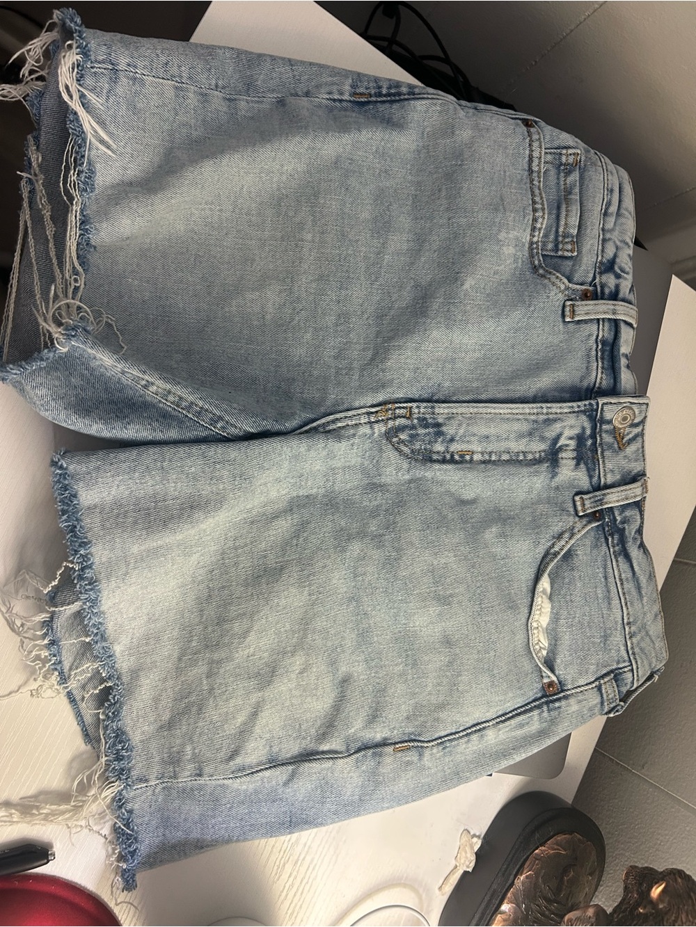 Old Navy Light Wash Distressed Denim Shorts